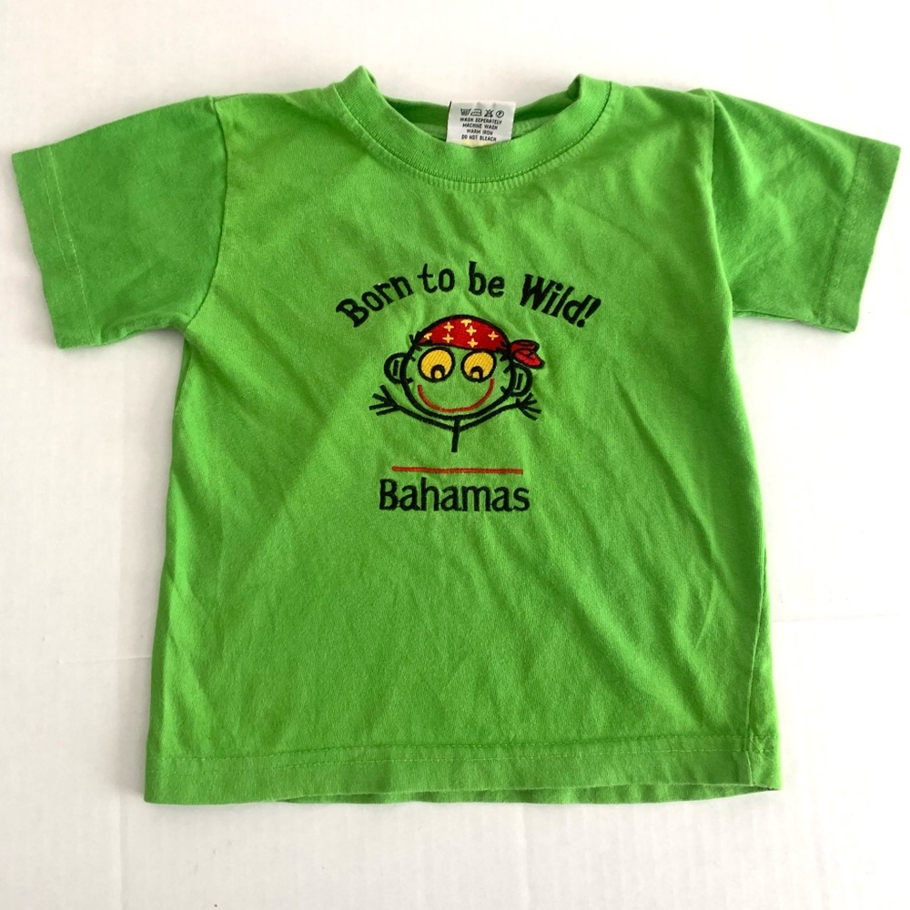 "Born to be wild" green shirt in good condition!